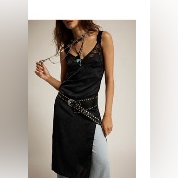 Free People Dresses & Skirts - Free People Tell Me Why Midi Slip Black Medium NWT
